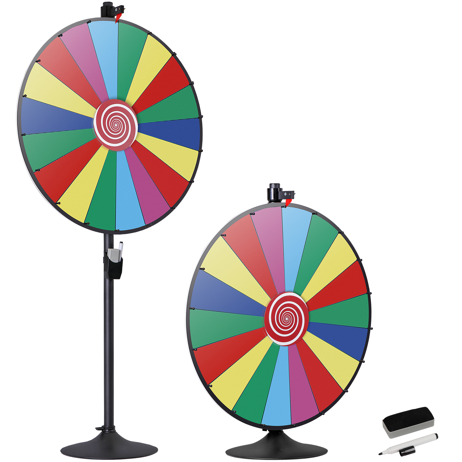 36 Inch Prize Wheel Spinner with Stand Tabletop and Floor Dual Use Fortune Wheel