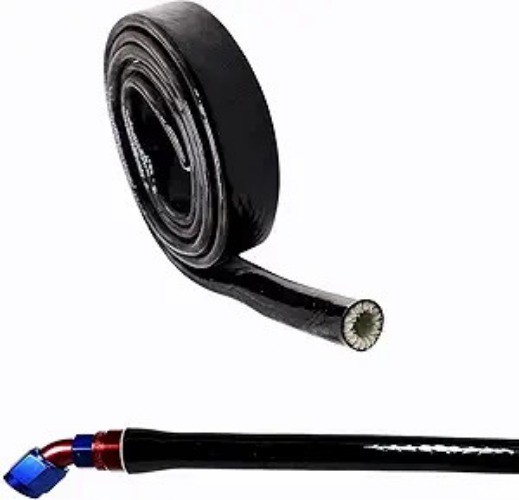 1/4"(6mm) ID Heat Shielded Fire Thermo Armor Fire Sleeve Silicone Coated Fibergl