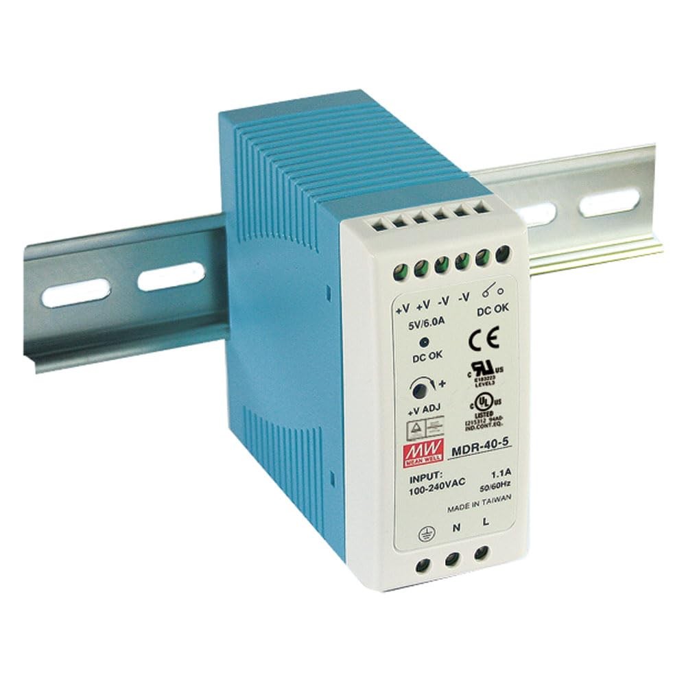 MDR4024 Power Supply DINRail 24 Volt 1.7 Amp 40.8 Watt 3.9" x 1.6" x 3.5"