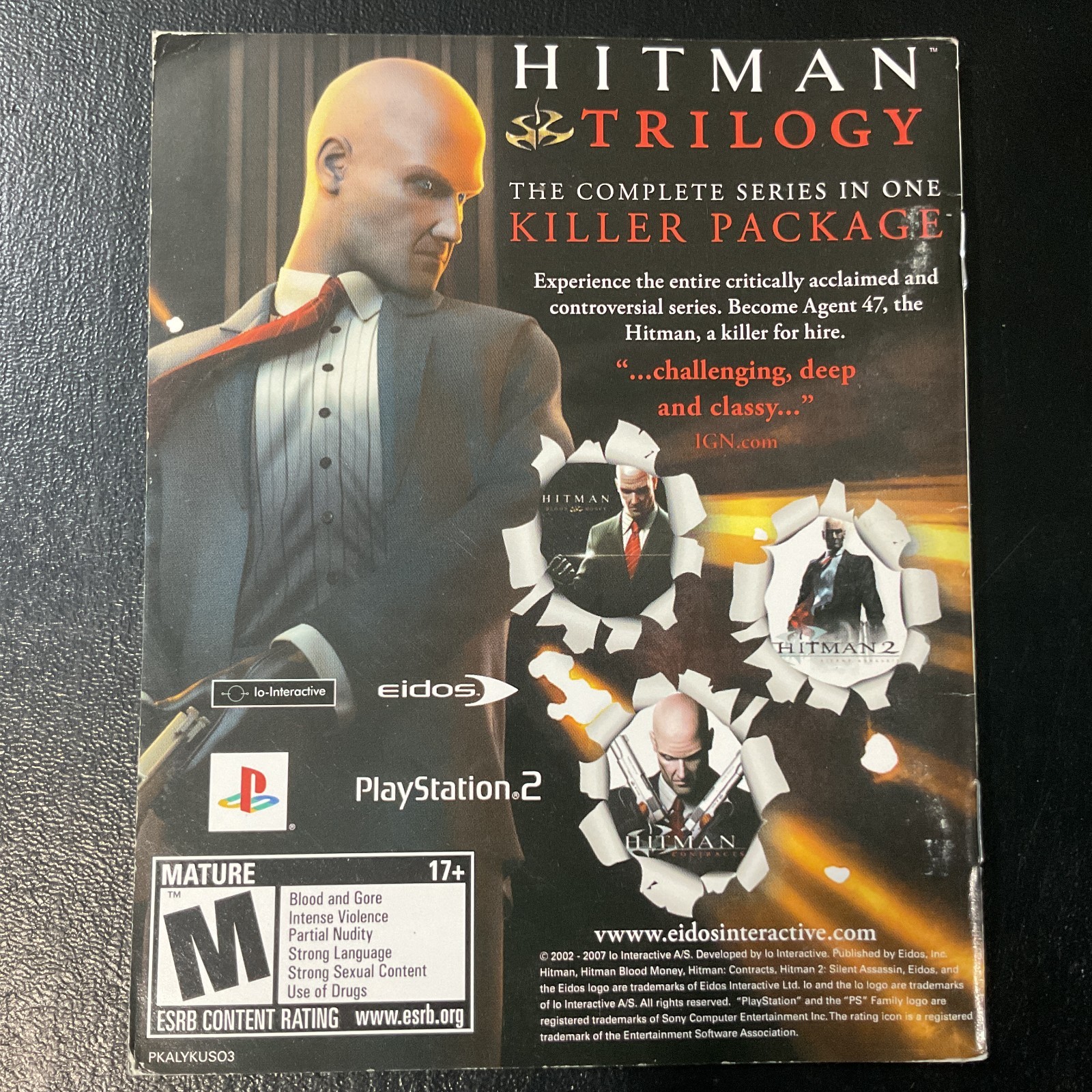 Kane & Lynch Dead Men PS3 PlayStation 3 Instruction Manual Only