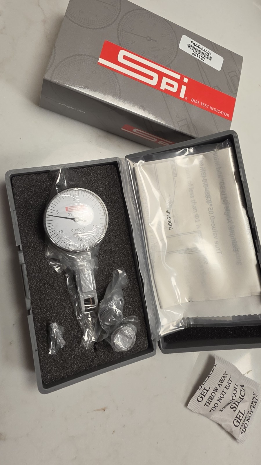 SPI 21-378-5 HORIZONTAL DIAL TEST INDICATOR W/ CALIBRATION  0"- 0.03" 261190