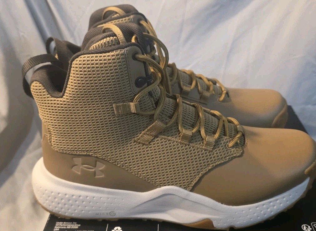 Under Armour Micro G Stellar Mid Tactical Boots Camel Men Size 13 New No Box Top