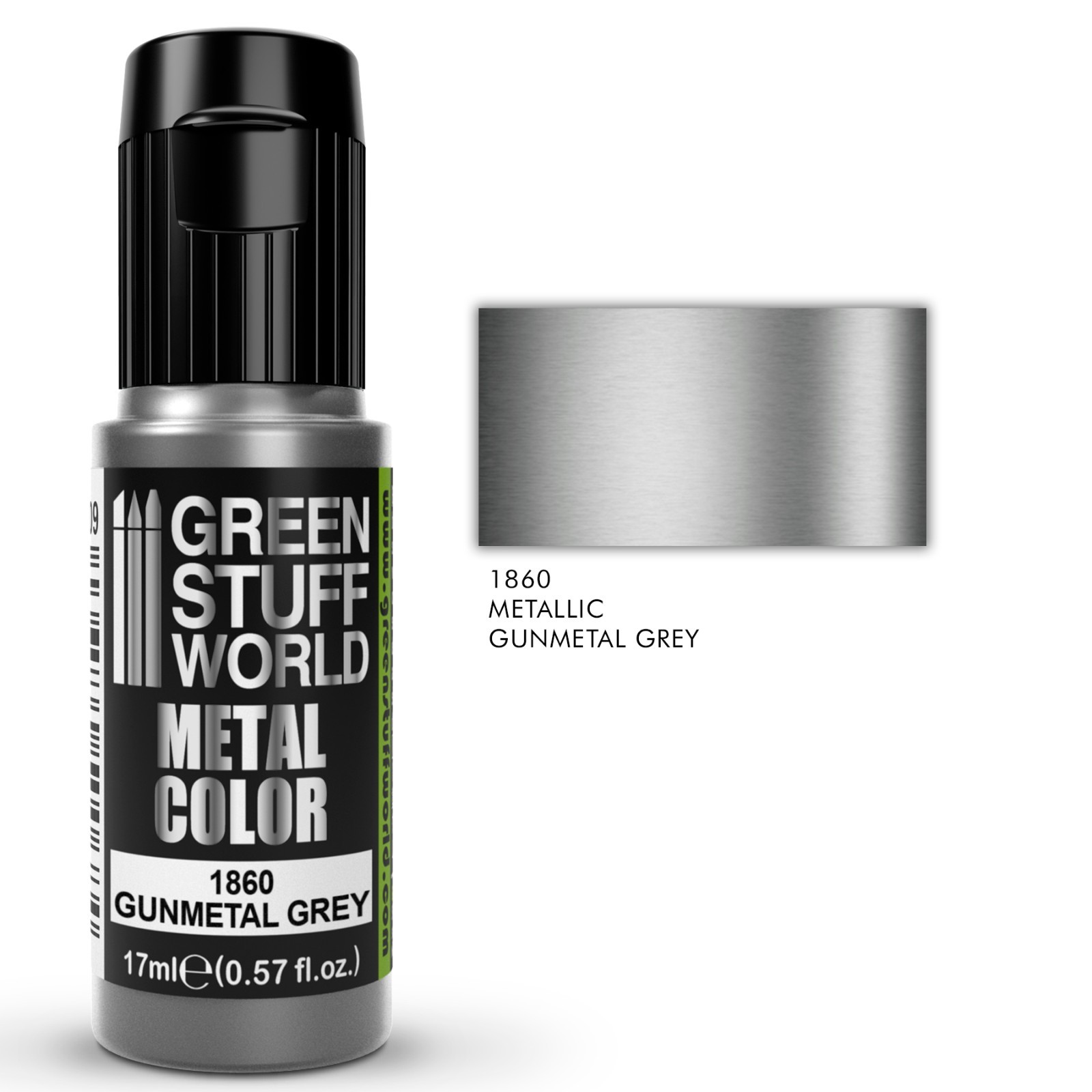 Metallic Paint GUNMETAL GREY 17ml - acrylic brush airbrush modelling hobby