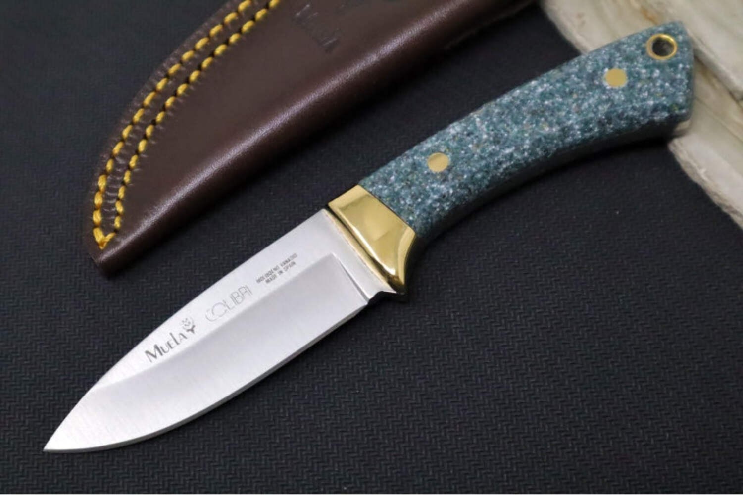 Muela Knives COL-7G Fixed Blade - Green Granite Composite Handle / Stainless Ste