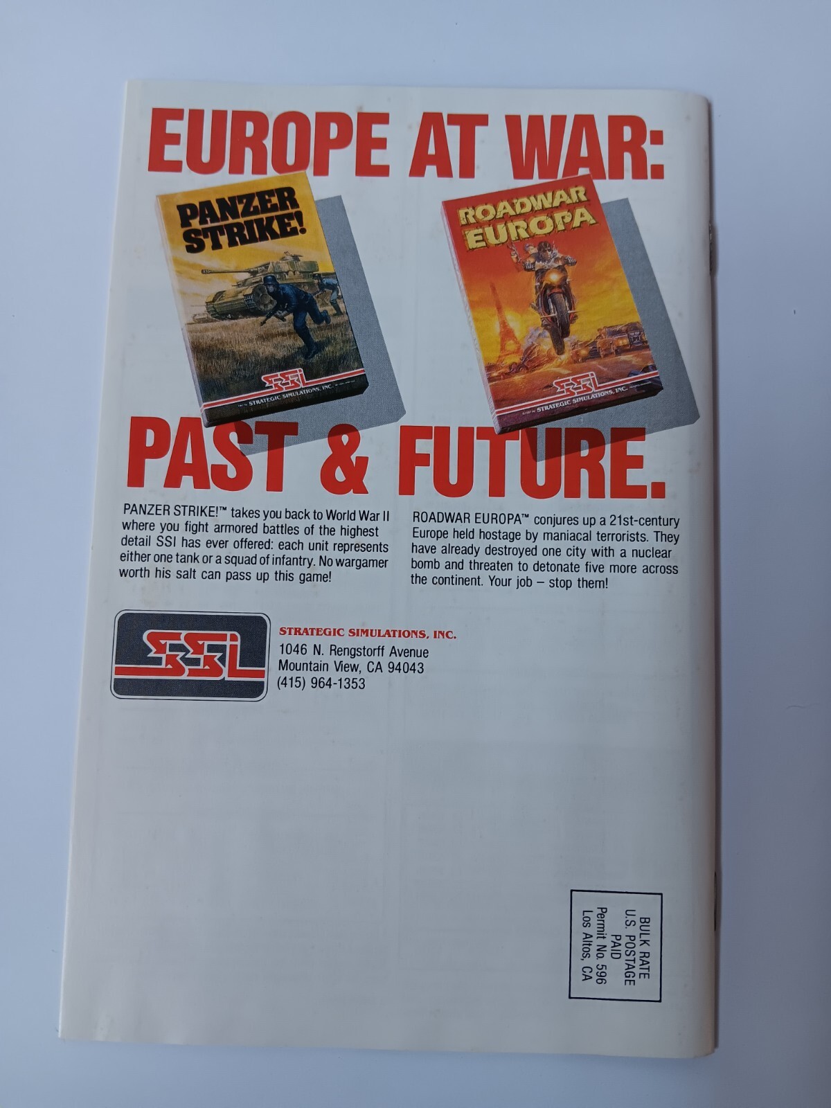 Commodore 64/128 Roadwar Europa Computer Game Software Tested/Works