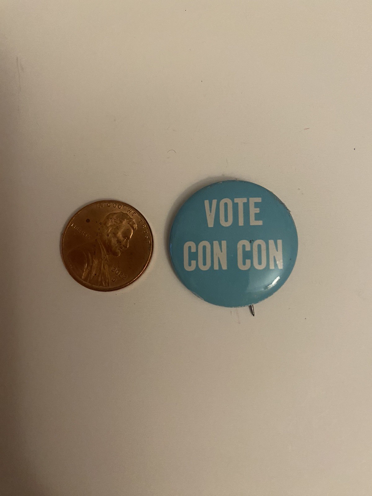Vote Con Con Pin Back Button P59
