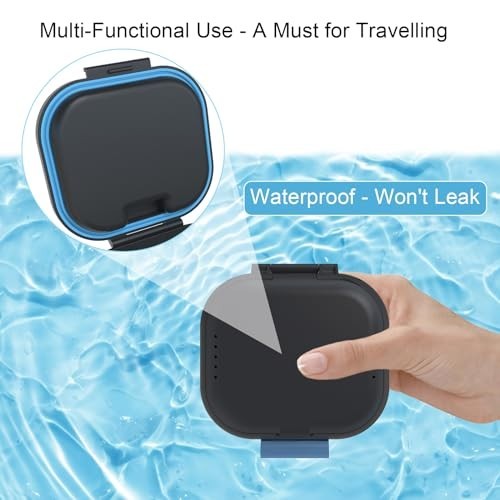 Leak Proof Denture Bath Cup with Strainer | Portable Soaking Box for Retainers,