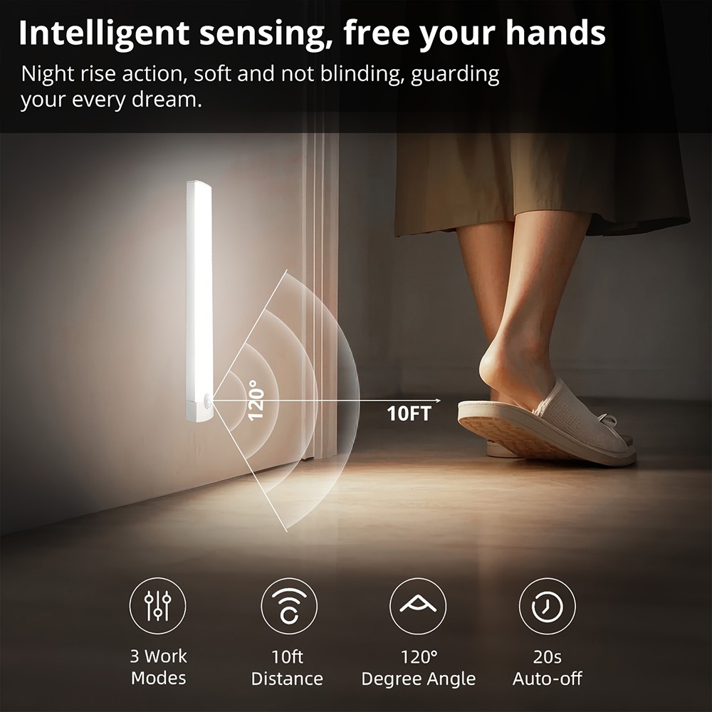 4-Pack 30cm Magnetic Under-Cabinet Lights – USB Rechargeable with Motion Sensor