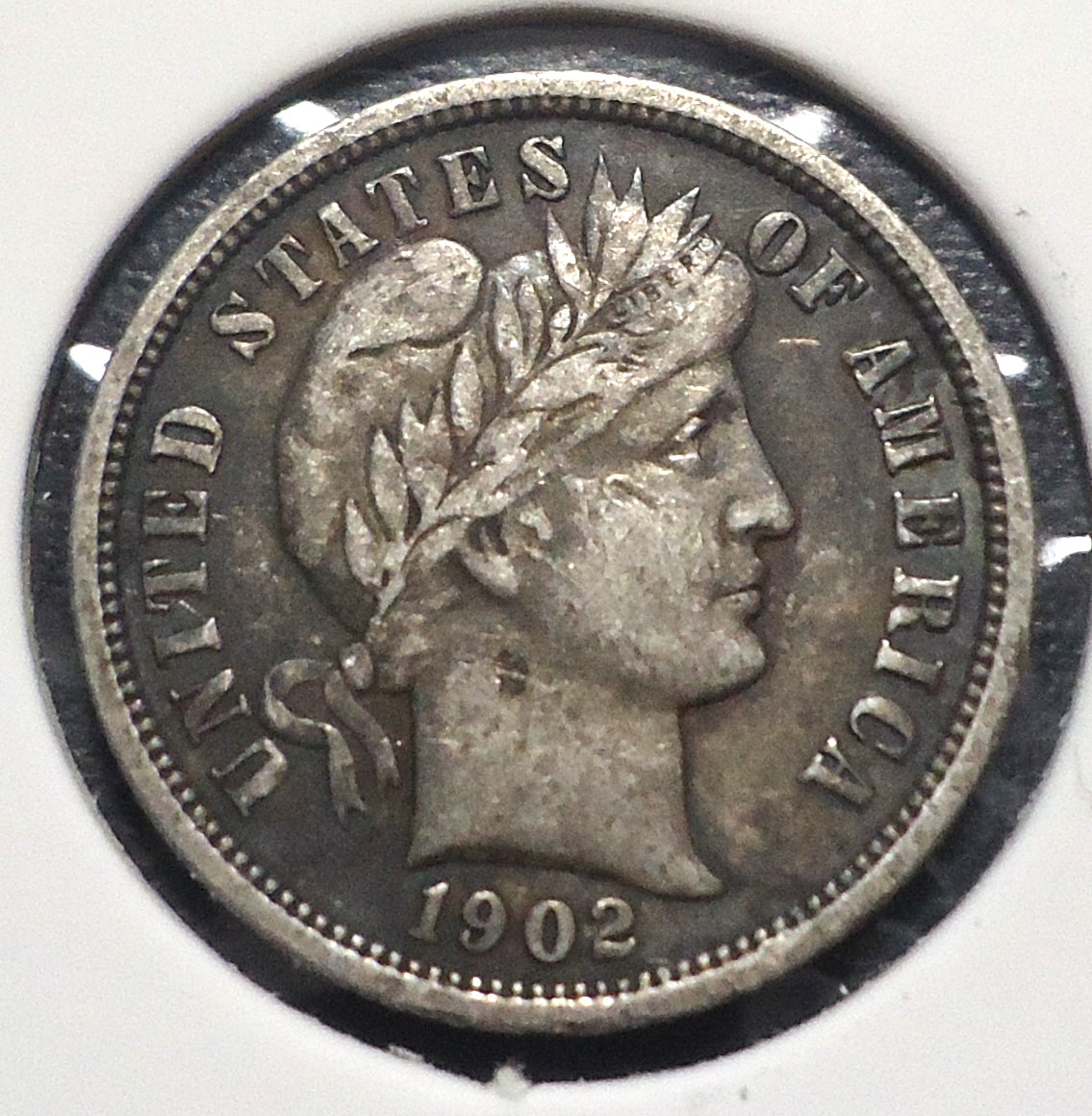 TONED Extremely Fine XF 1902 O New Orleans Silver 10C barber dime FREE SHIPPING!