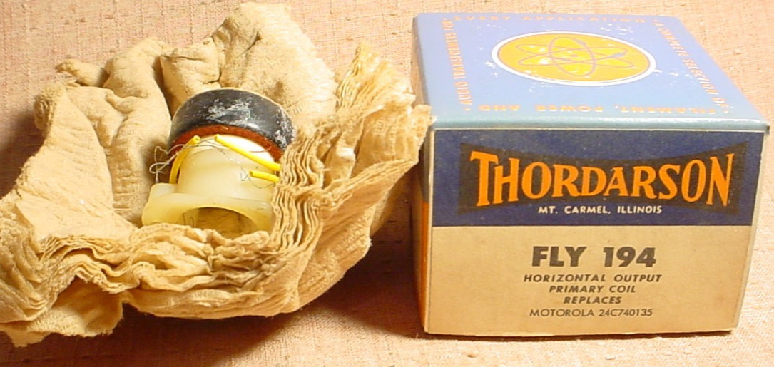 Thordarson FLY194 Horizontal High Volt Coil 1960's NOS For Motorola 24C740135
