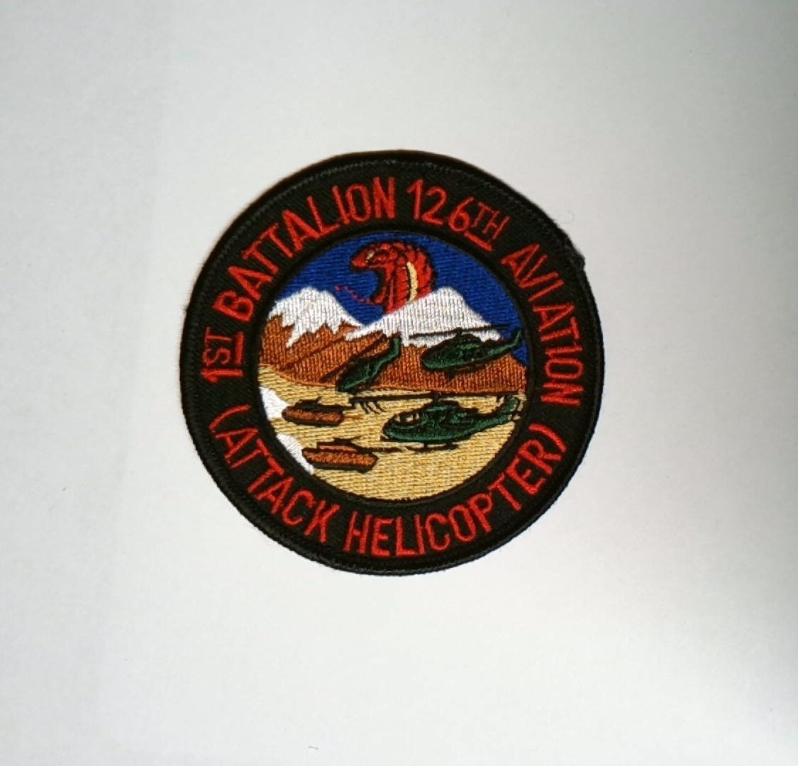 MILITARY PATCH OLDER SEW ON 1ST BATTALION 126TH AVIATION ATTACK HELICOPTER