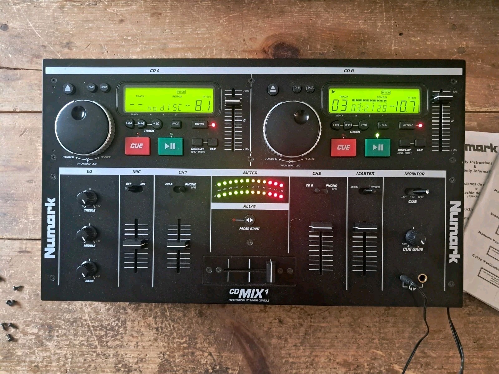 Numark CD Mix 1 Professional CD Mix Station PARTS OR REPAIR WATCH VIDEO