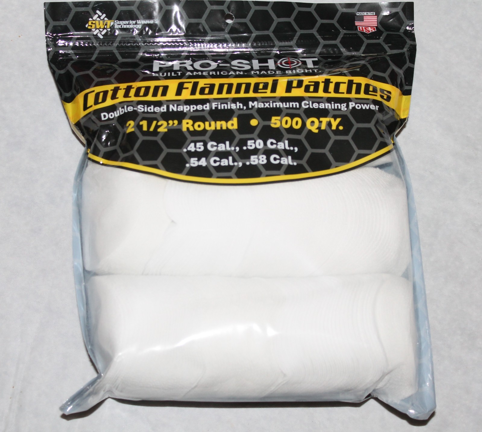 Pro Shot Cotton Cleaning Patches 2 1/2" Round Black Powder 500 Count $4 shipping