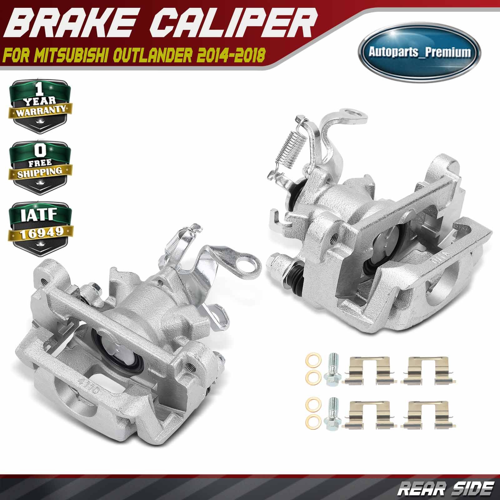 Pair Rear Brake Calipers with Bracket for Mitsubishi Outlander 14-18 RVR 13-18