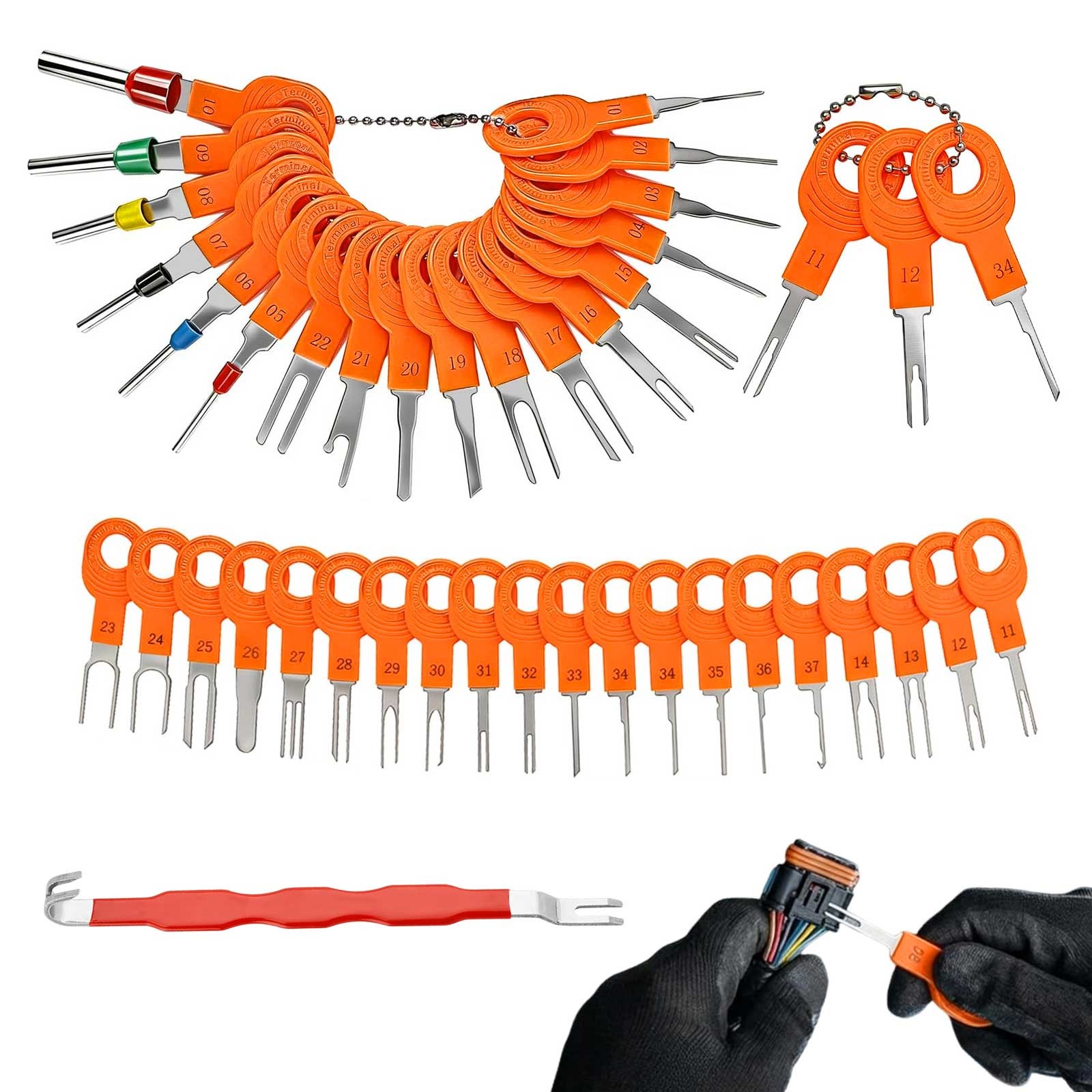 Auto Electrical Terminal Removal Tool Kit Connector Pin Extractor Depinning Set
