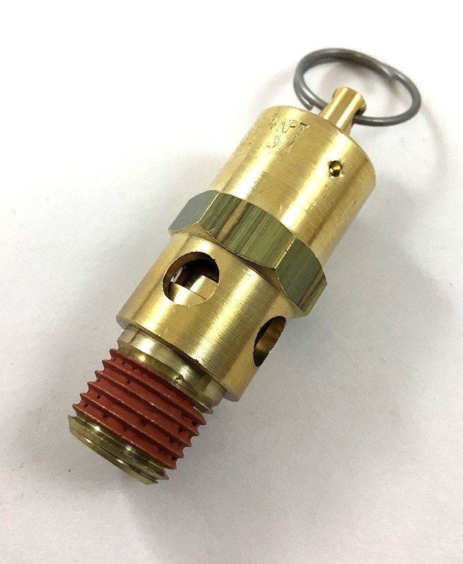 AIR COMPRESSOR SAFTEY RELIEF VALVE 125 PSI , 1/4'' MALE PIPE THREAD 112 SCFM