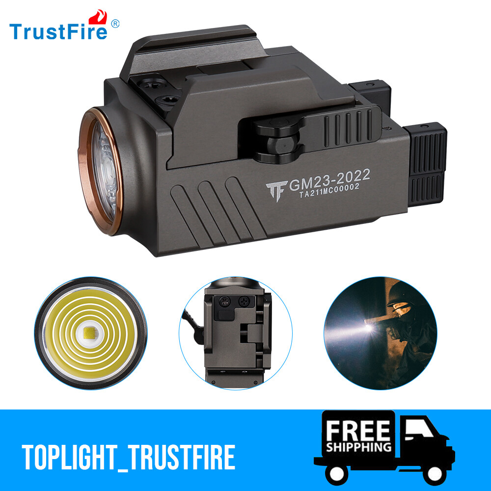 Trustfire 800LM Pistol Light Rechargeable Tactical Weapon Light Waterproof GREY