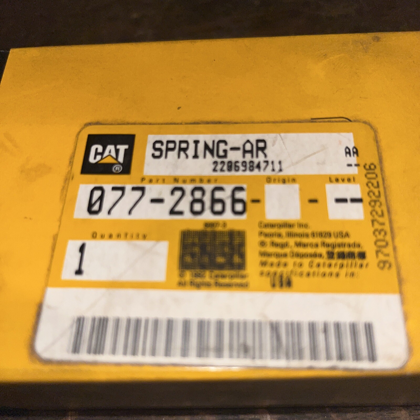 NOS Cat CATERPILLAR OEM SPRING ARM 077-2866