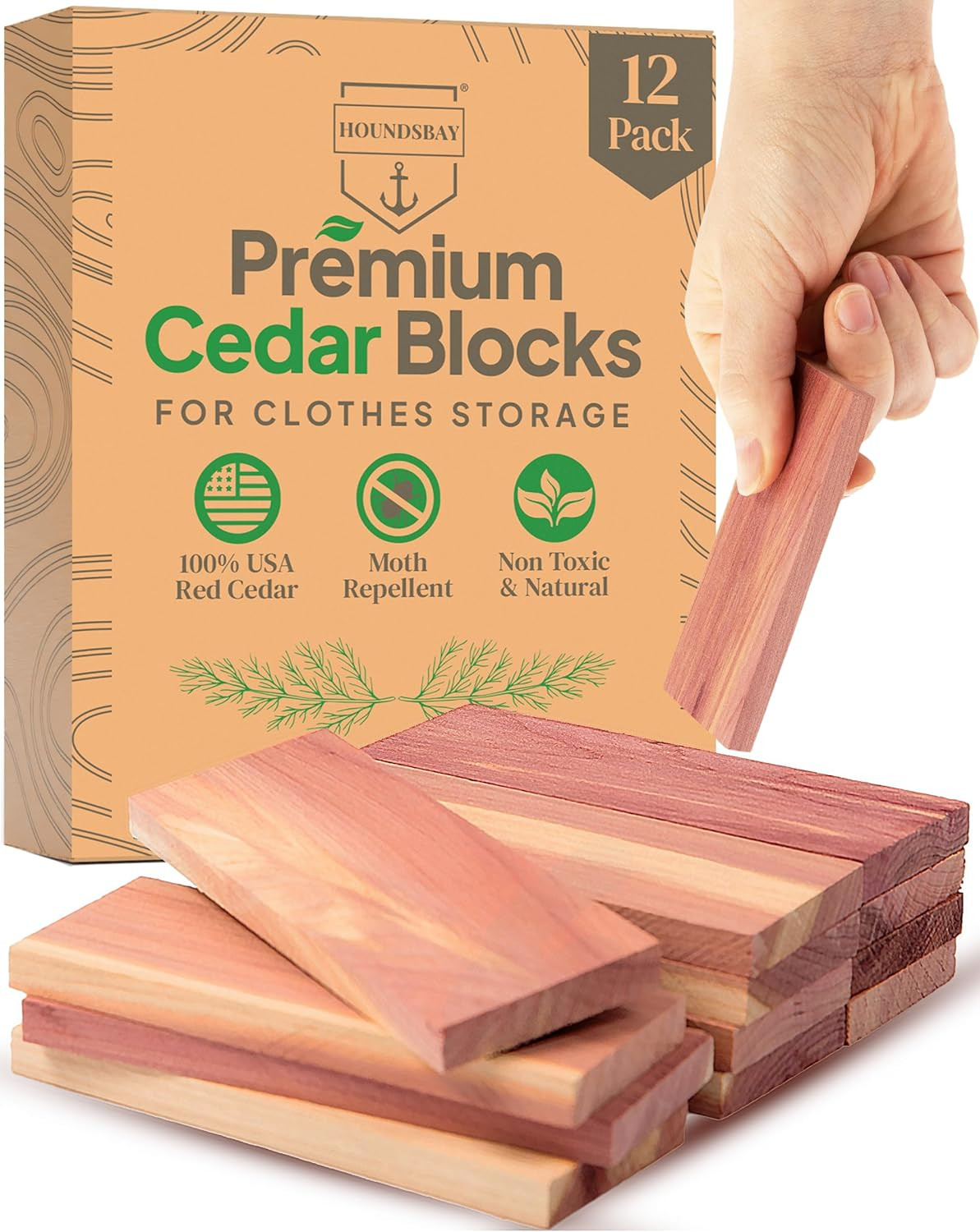 Cedar Blocks for Clothes Storage, Closets and Drawers - All Natural Moth Balls A