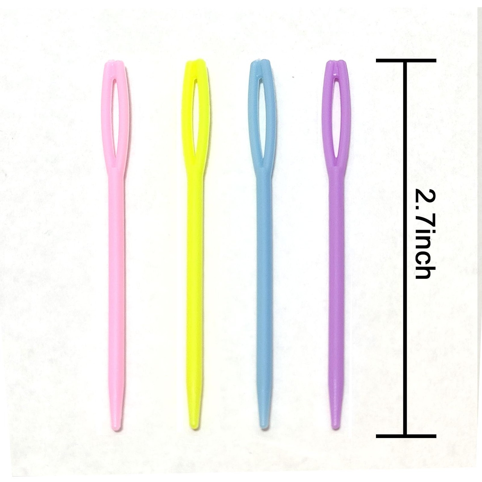 52Pcs 2.7 "Large Eye Plastic Sewing Needles,Learning inches, multicolor