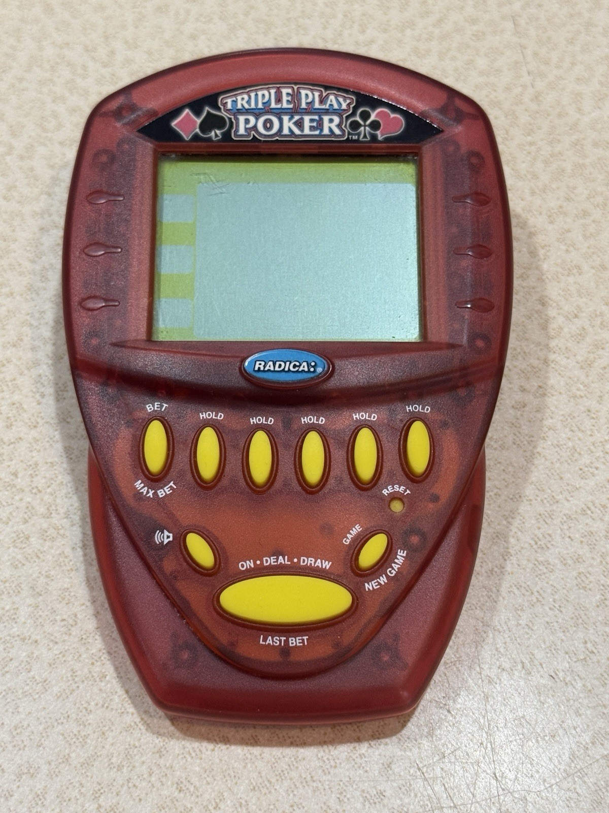 2000 Radica Triple Play Poker Electronic Handheld Poker Game (Works)