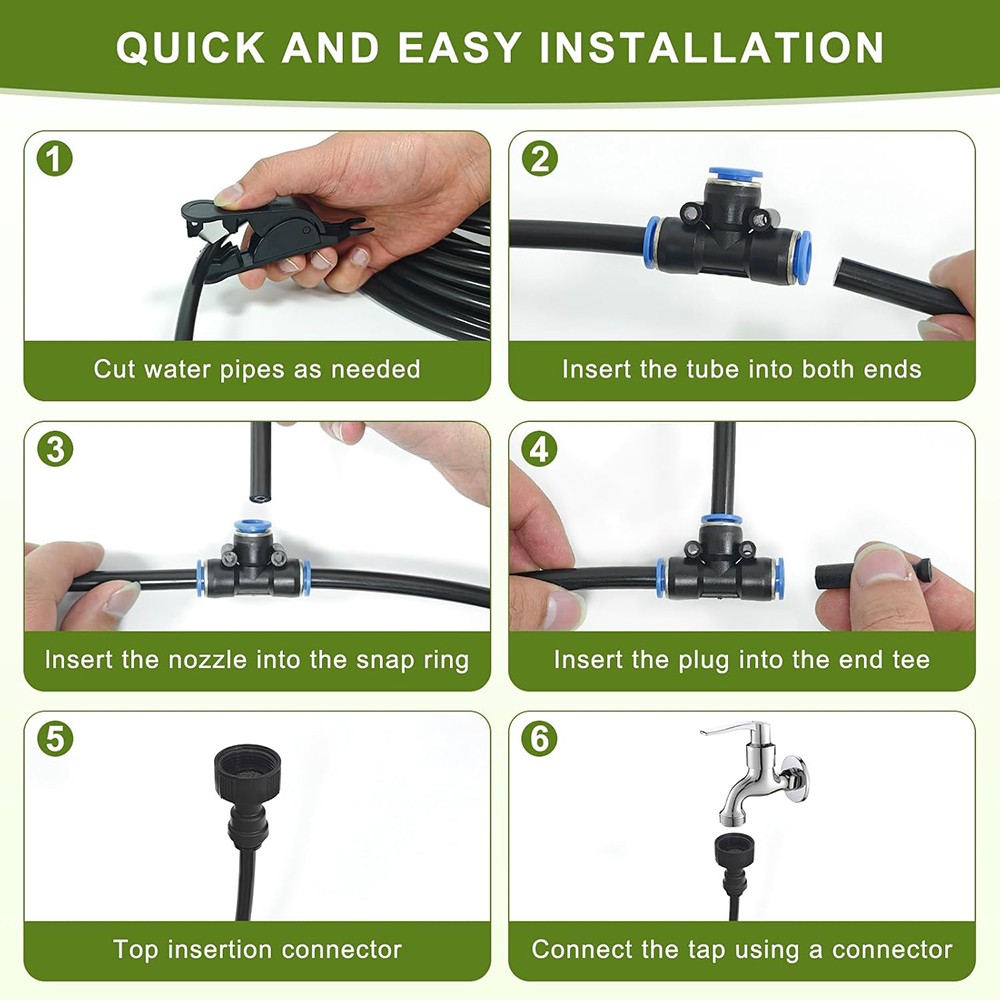 30M/100FT Automatic Drip Irrigation System Kit Garden Watering System Plants