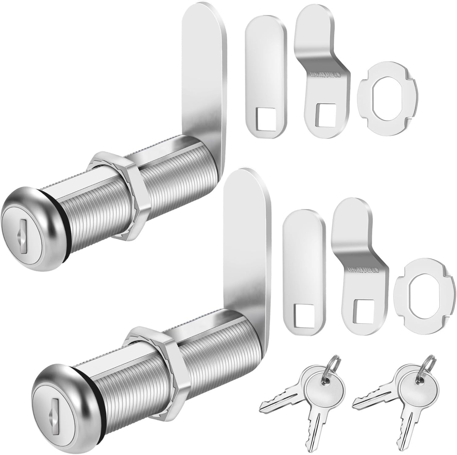 Cabinet Lock with Keys, 2" Extra-Long Cam Locks Keyed Alike, 2 Pack Cabinet Cam