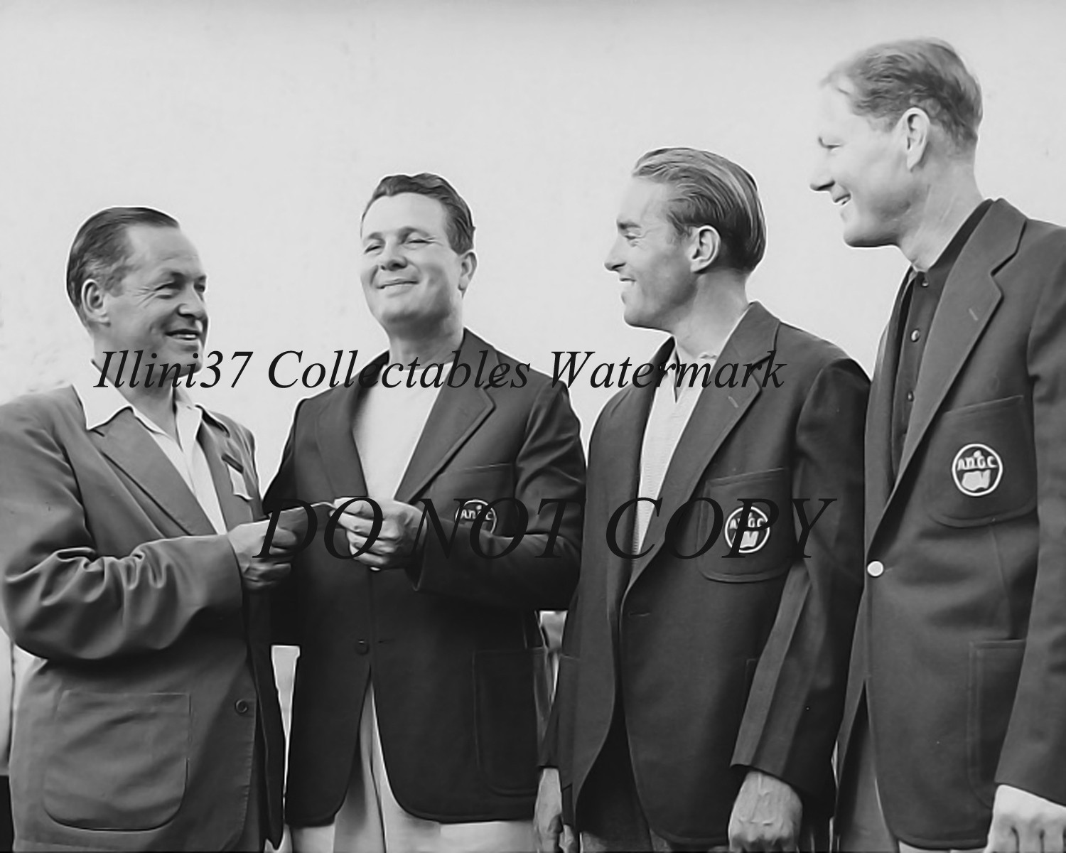 BOBBY JONES JIM DEMARET FRANK STRANAHAN BYRON NELSON 1947 MASTERS  8X10 PHOTO
