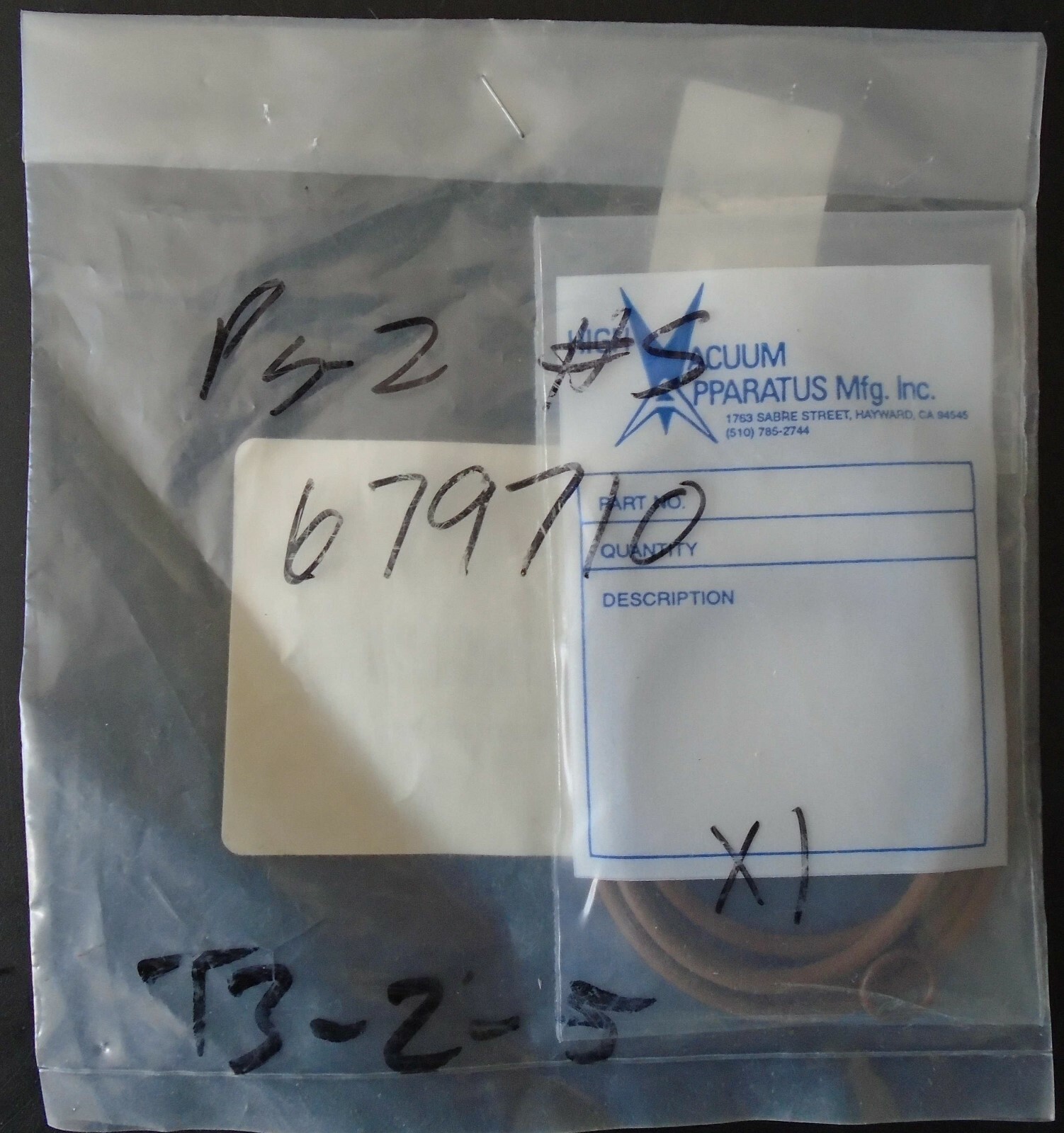 1 Gate Valve O-Ring kit, 679710, Applied Materials