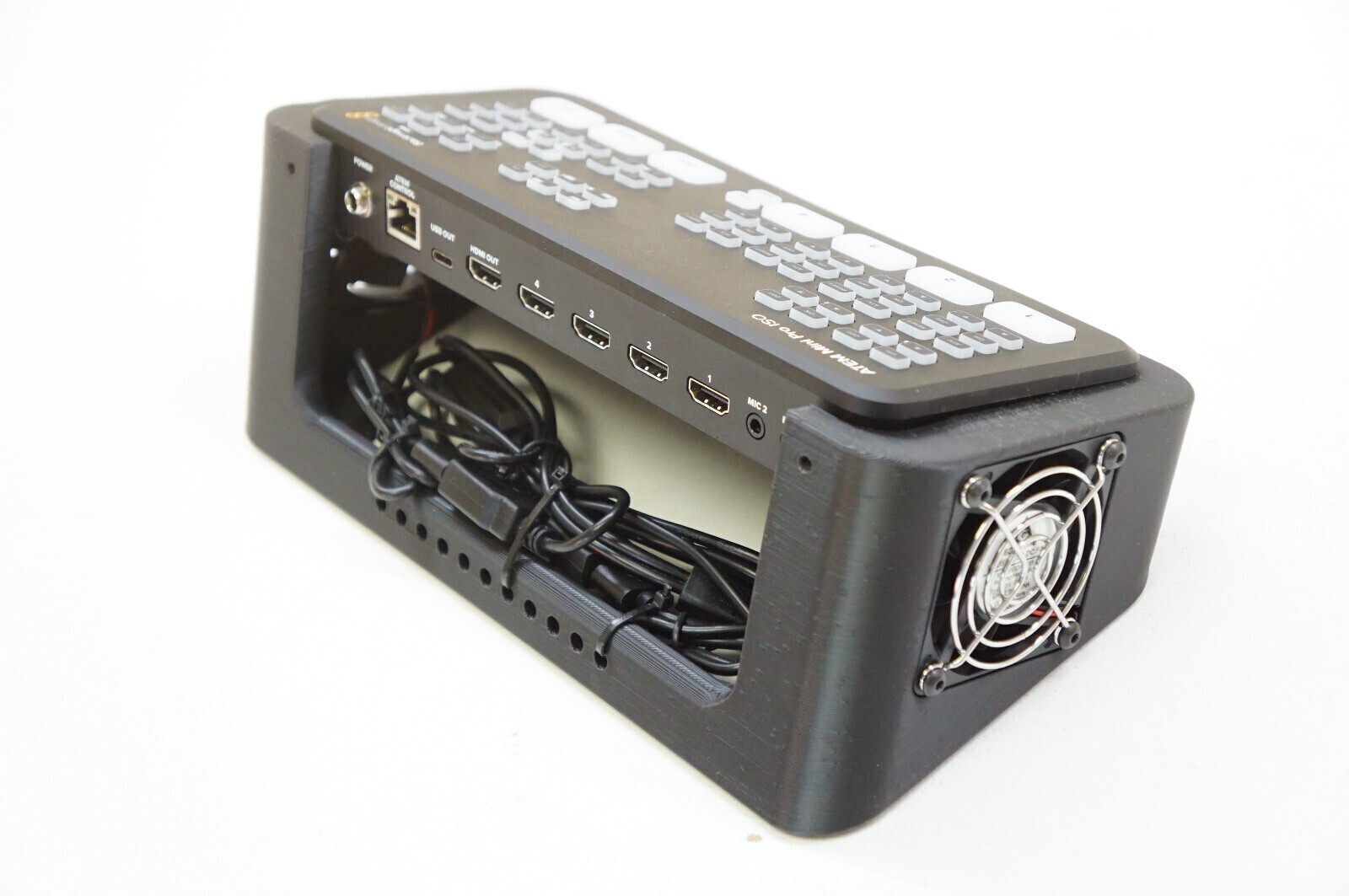 Angled Pro Streamer Stand Tower for ATEM Mini Pro 30 Degree (With Cooling Fans)