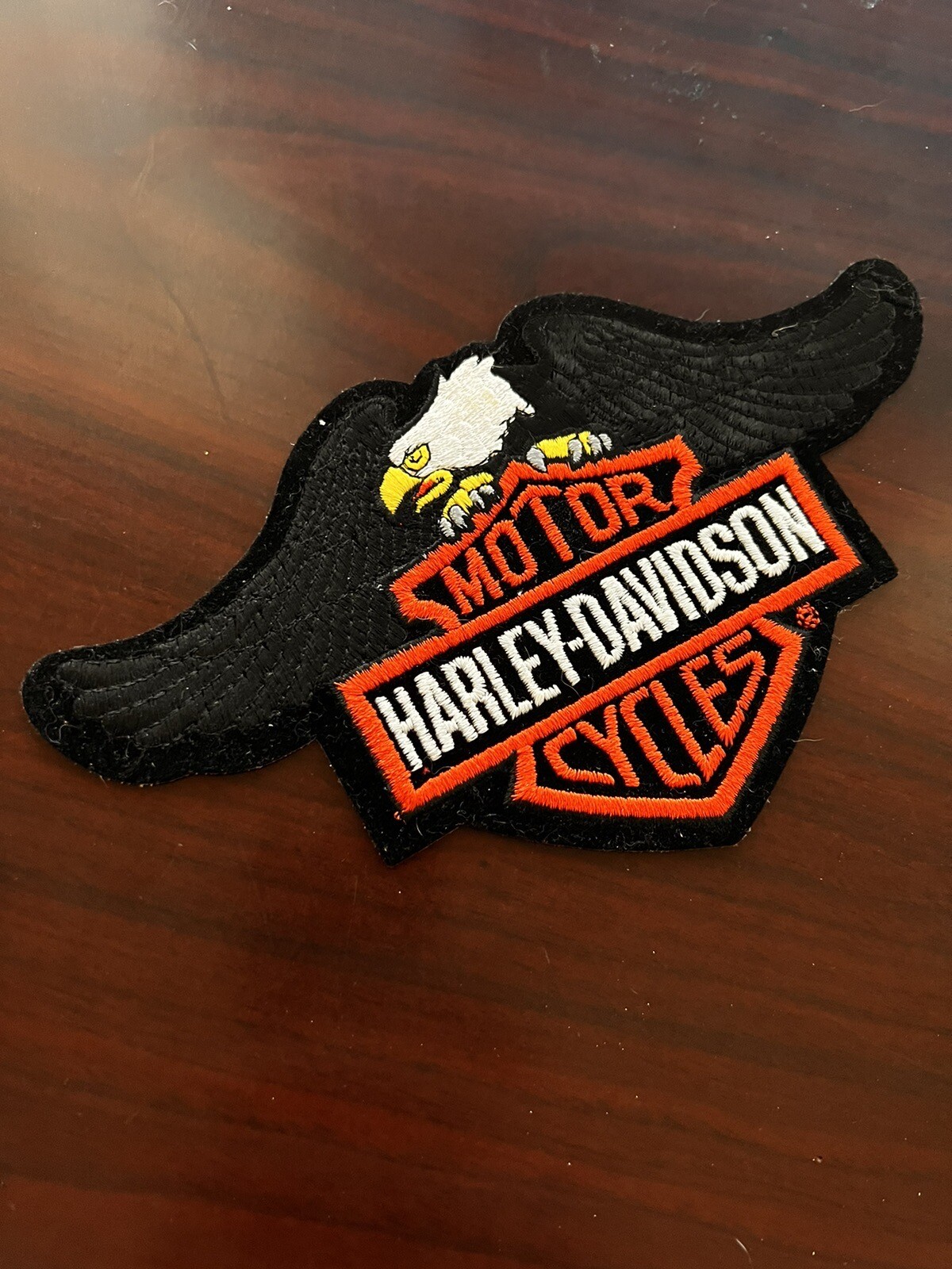 8" Vintage Harley Davidson Motorcycle Eagle Patch Factory Hat Vest Shirt Jacket