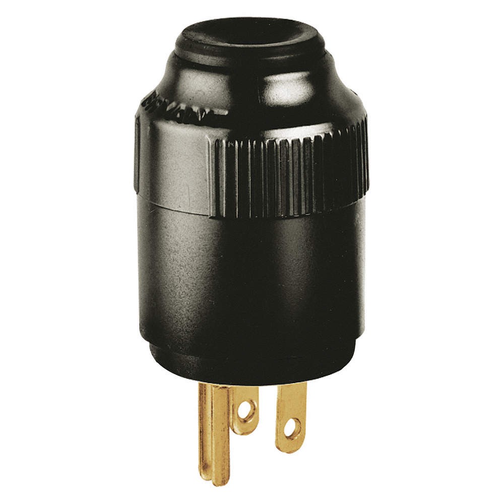 BRYANT 5266B Straight Blade Plug,Black,0.5 HP,125VAC 49YY31
