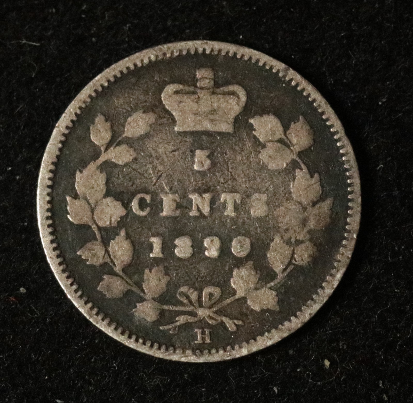 Canada 1890 H 5 Cents - Error I s - Silver - Victoria