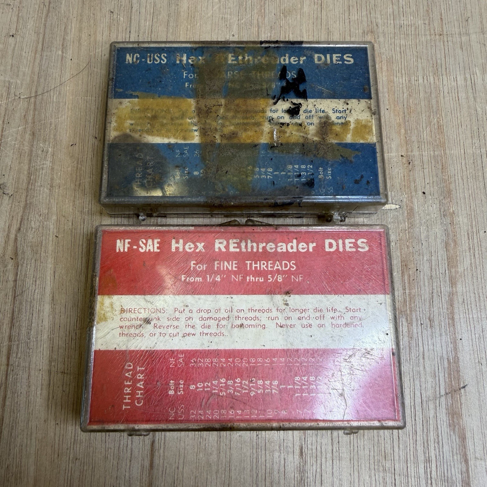 VTG SNAP ON TRF7A & TRC7A RE-THREADER DIE SETS SAE & HEX COURSE & FINE