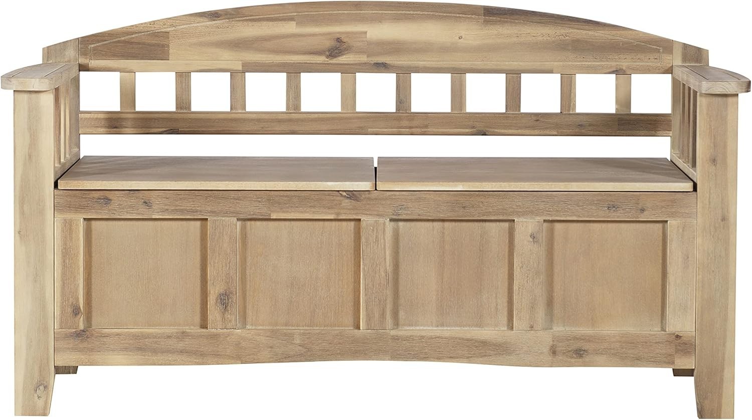 Rustic Wood Storage Bench Farmhouse Entryway Mudroom Hallway Split Top Seat