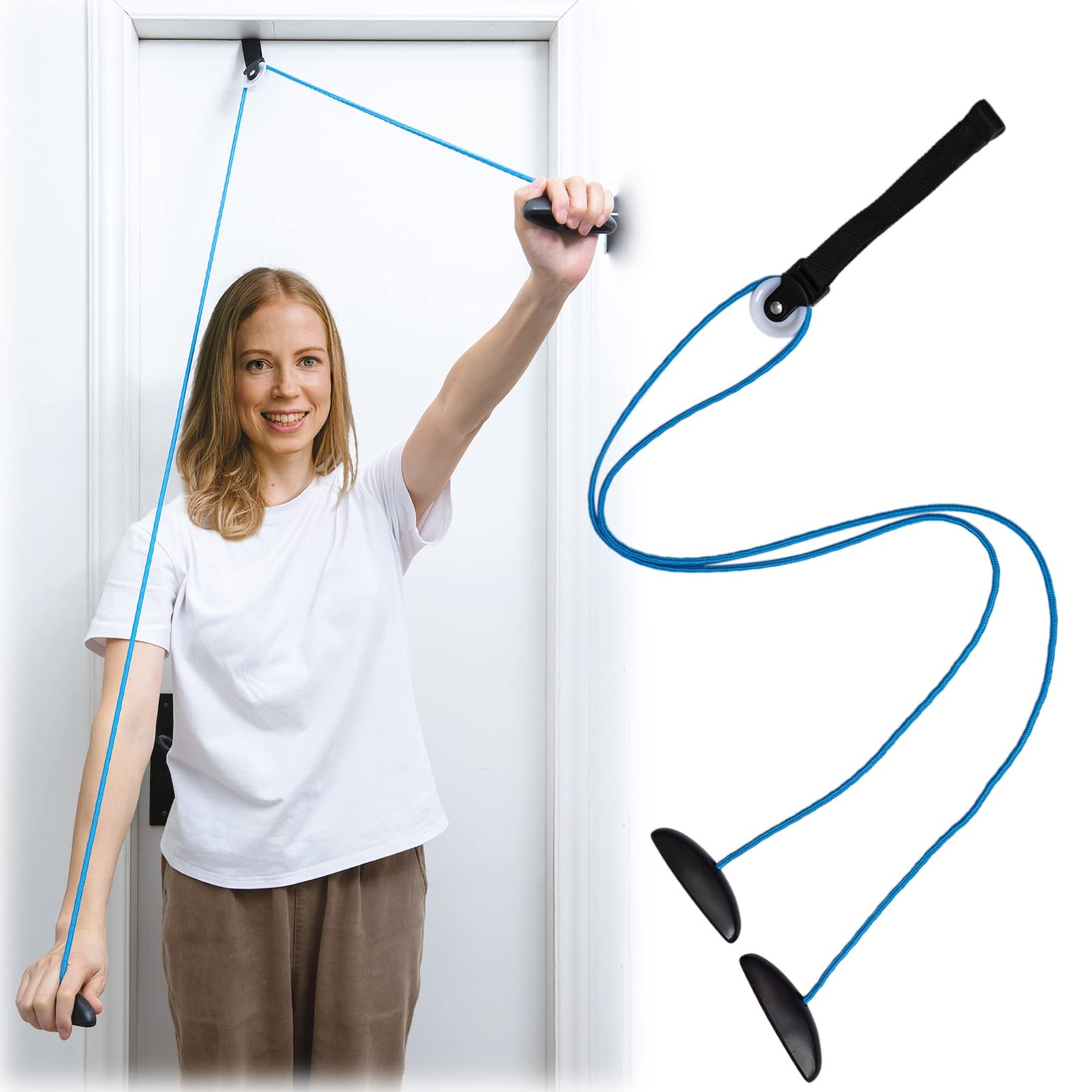 Shoulder Pulley Over The Door Physical Therapy System, Exercise Pulley, Blue