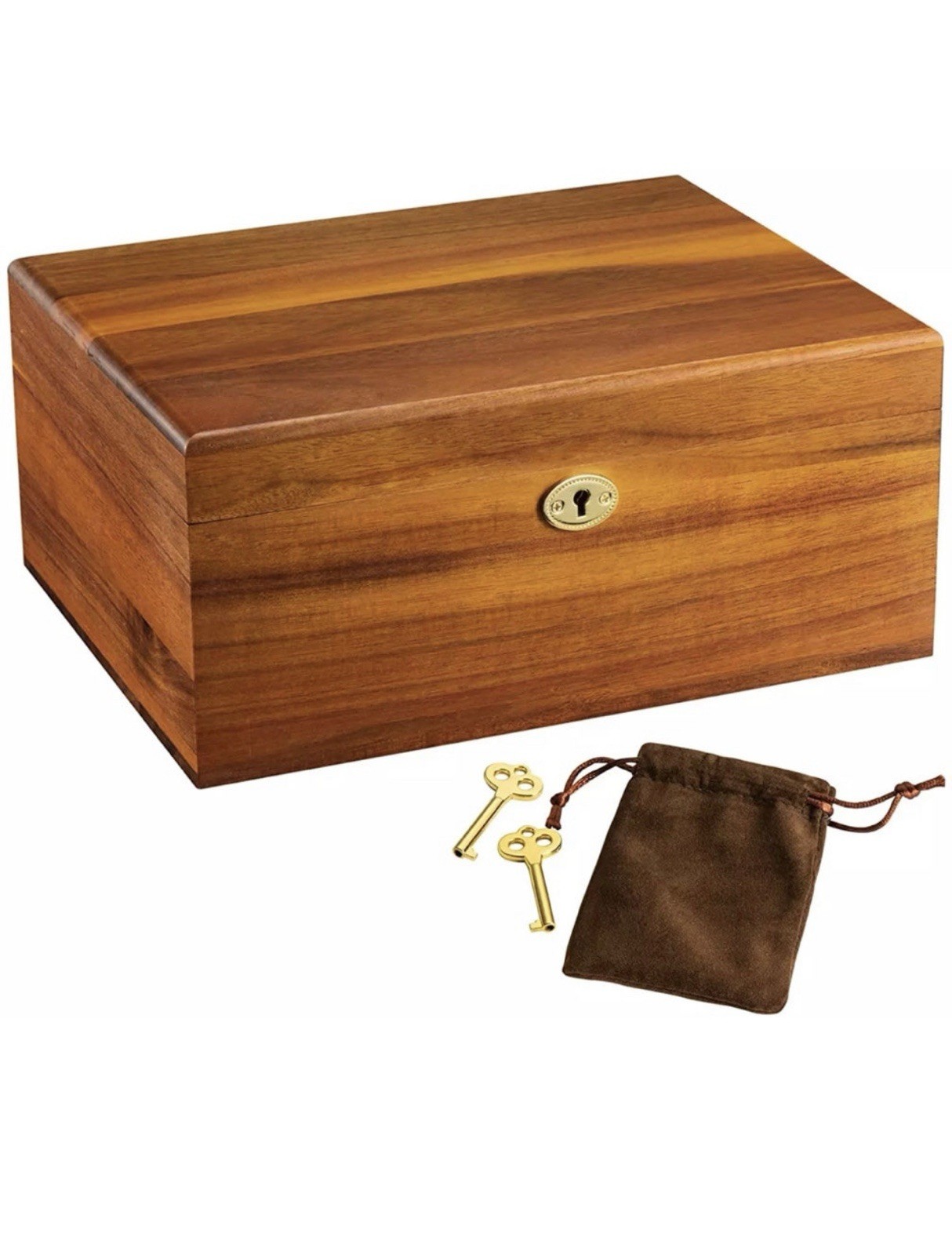 Wood Box Large Decorative Wooden Storage Box With Hinged Lid And Locking Key Pre