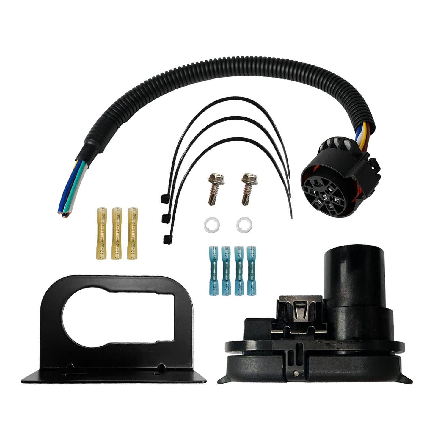 7Way Trailer Tow Hitch Wiring Plug Receptacle Connector Harness Installation Kit