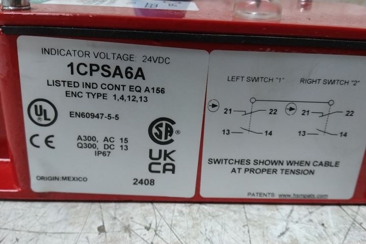Honeywell 1CPSA6A 250 Ft Max Cable Span Emergency Cable Pull Switch