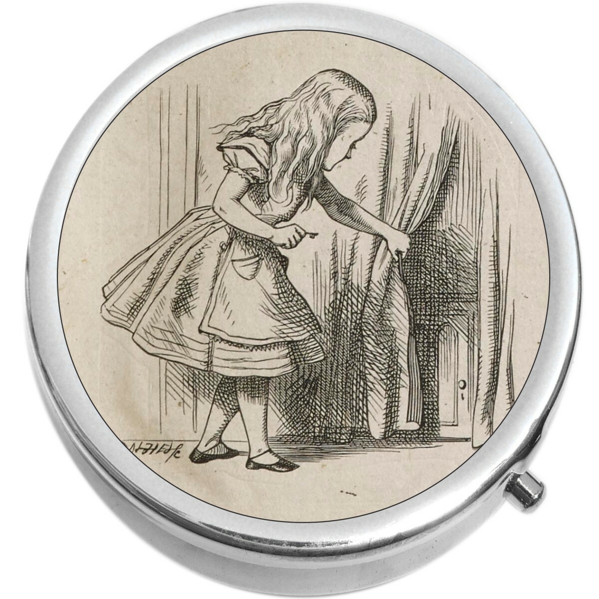 Vintage Alice in Wonderland by John Tenniel Medical Pill Box Medicine Pill Box