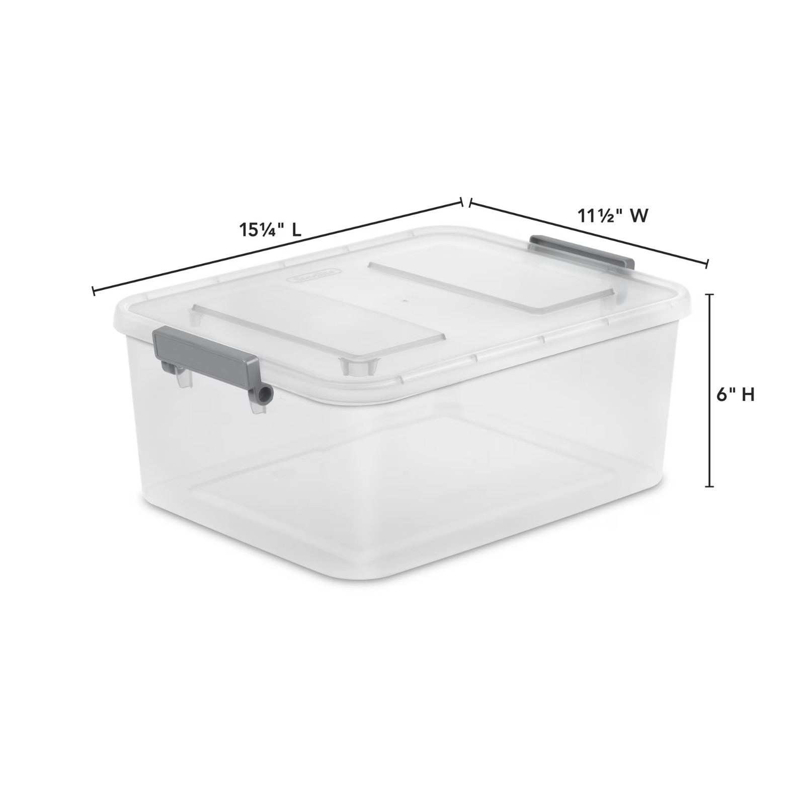 (3 Pack) 12.7 Qt. Clear Plastic Modular ID Latch Box