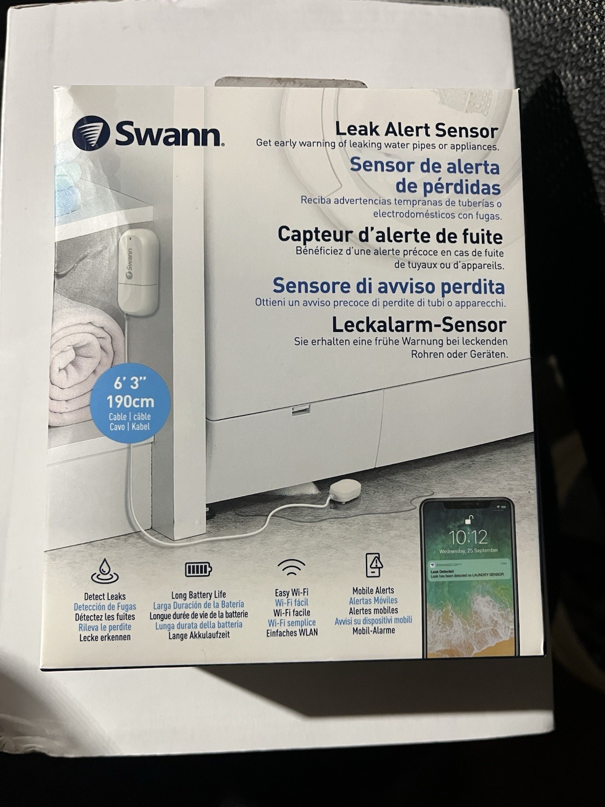Swan Leak Alert Wireless Leak Detector Alarm New Sealed In Box