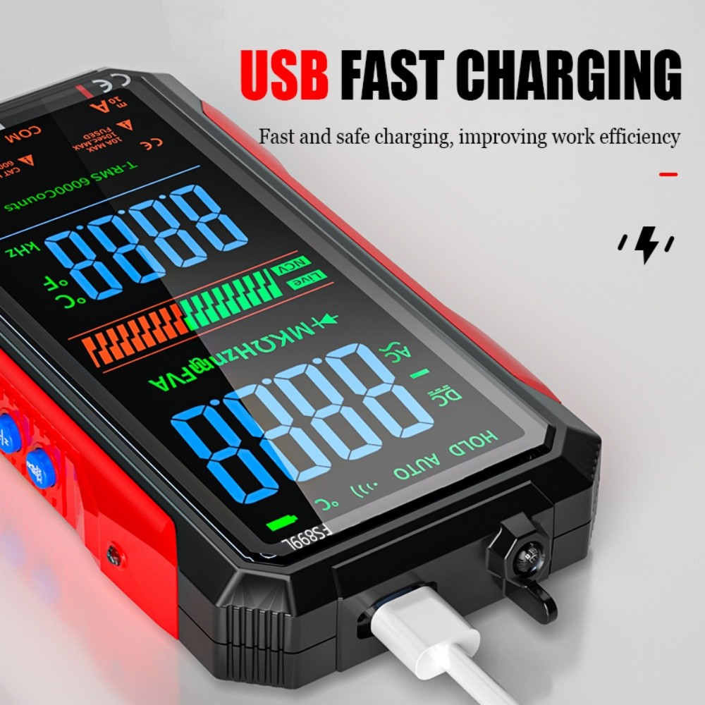 6000 Counts Digital Multimeter Tester Auto-Ranging TRMS Voltmeter Colour Display