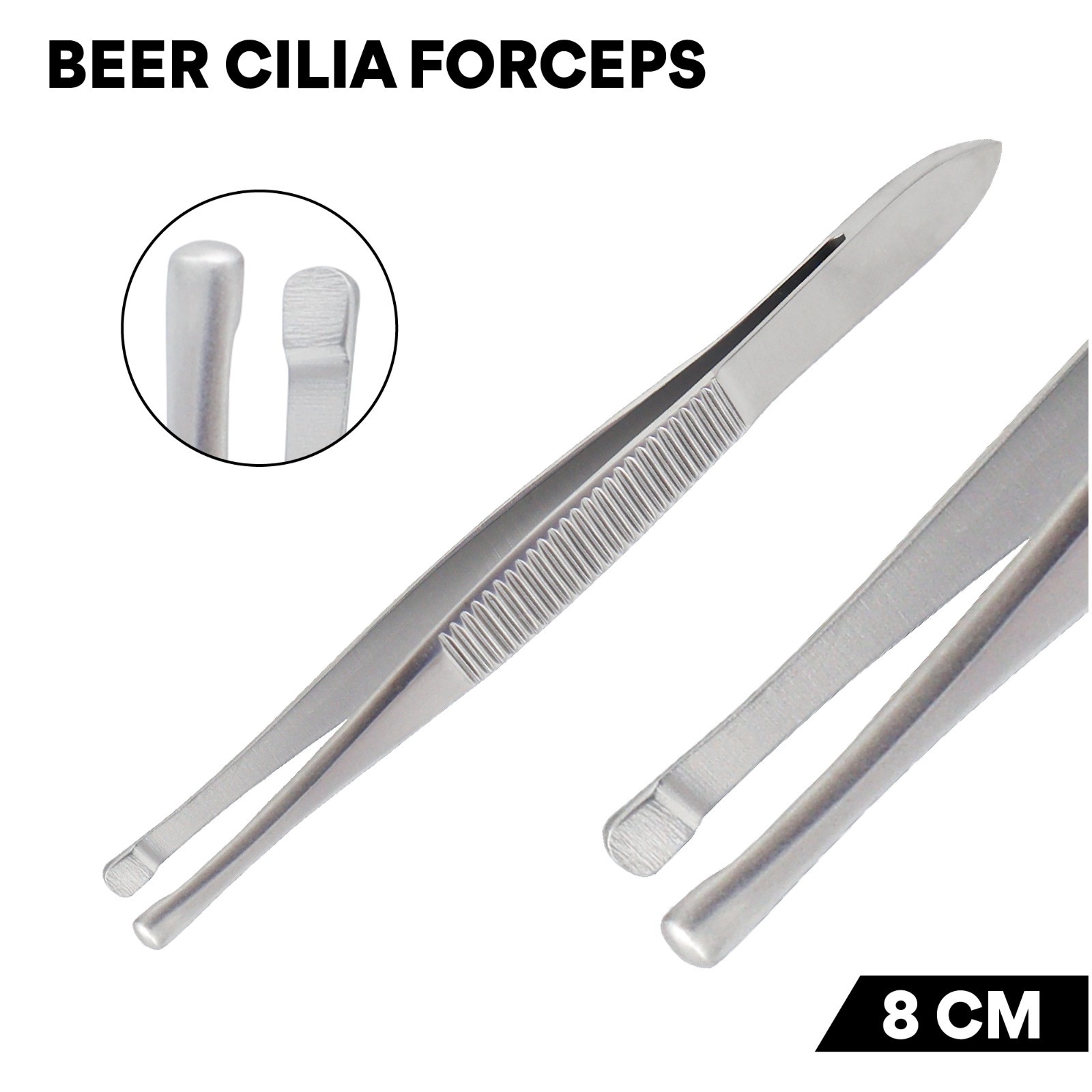 Beer Cilia Forceps 8cm Stainless Steel Surgical Ophthalmic Instruments German