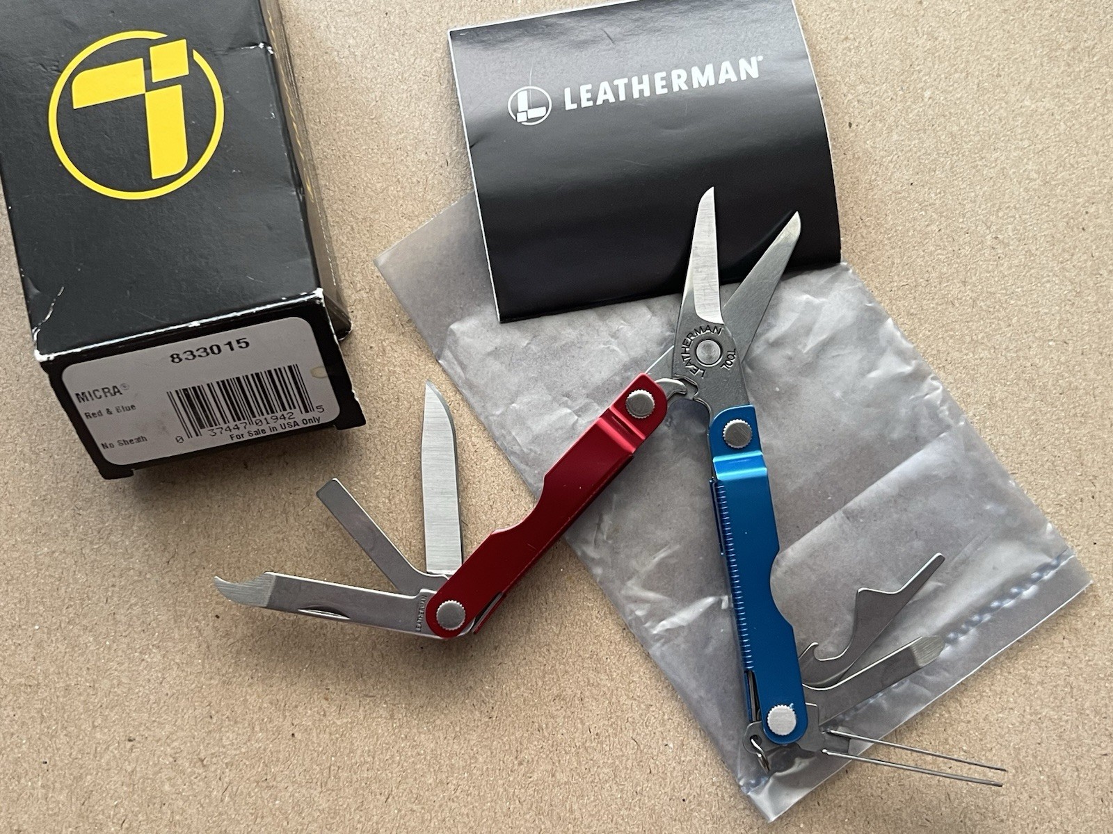 LEATHERMAN Micra - Red & Blue, Mint in Box, Rare.