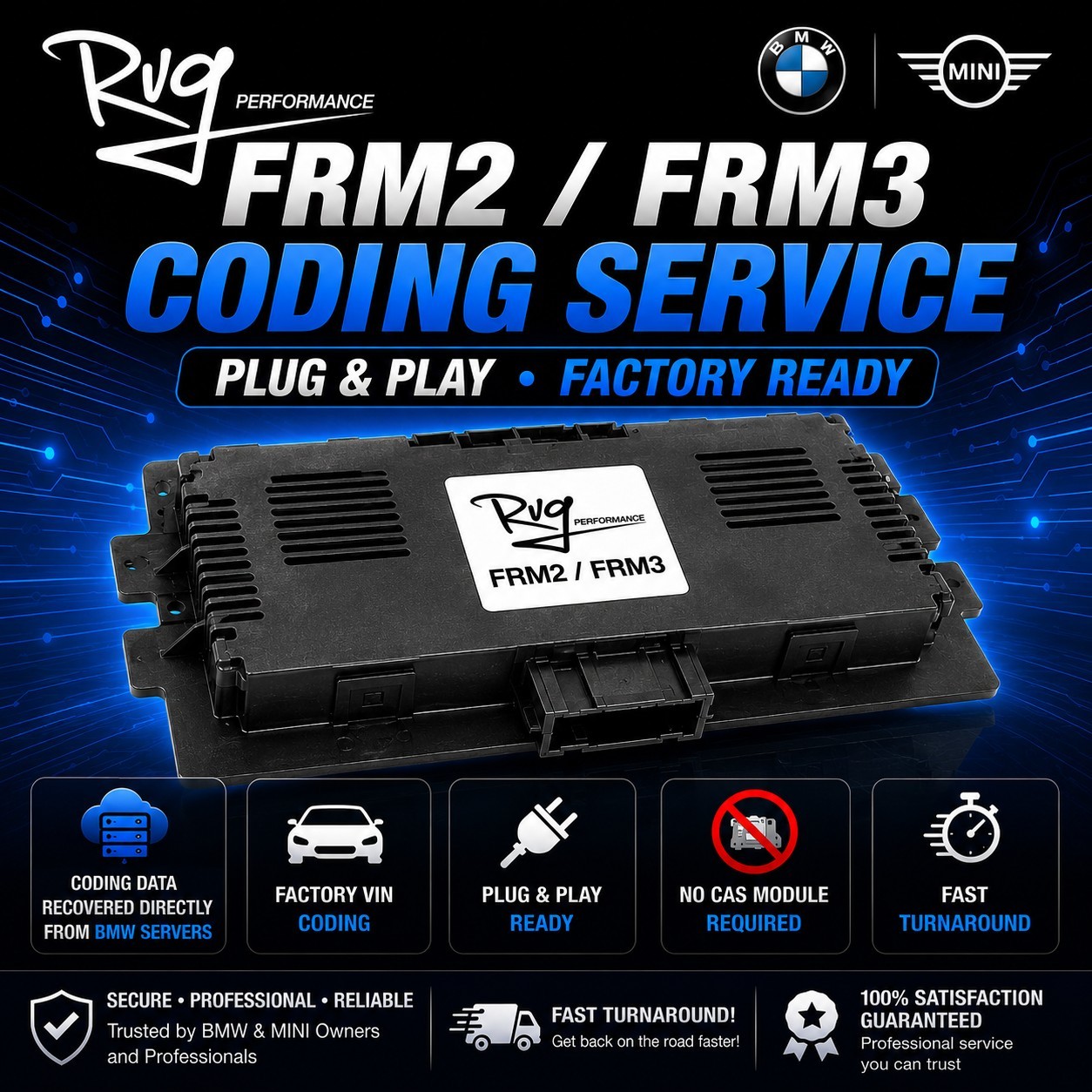 BMW MINI FRM2 FRM3 Coding Service Plug & Play VIN Programming No CAS Needed