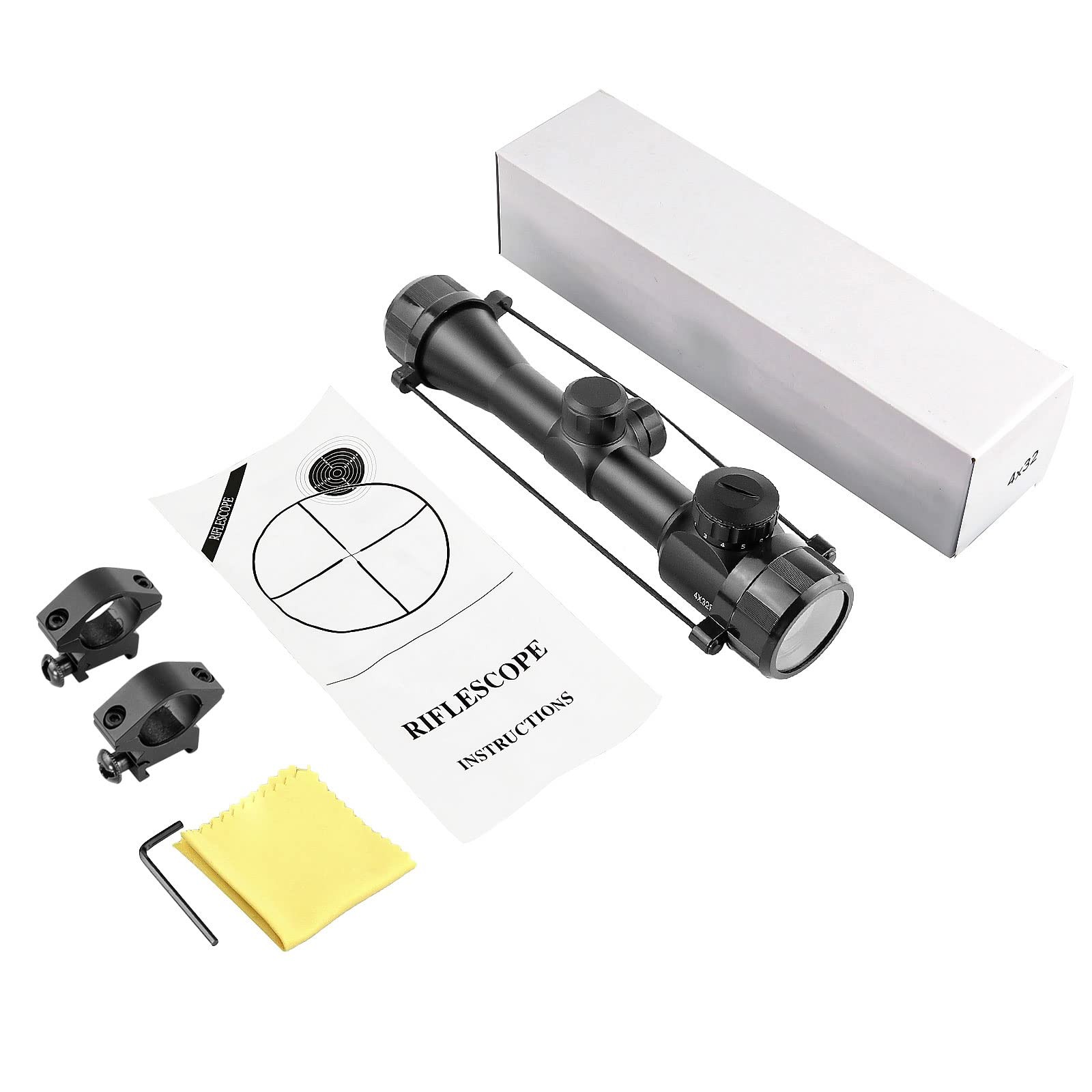 Beileshi 4x32 Red Blue Illuminated Archery Scope with 20mm Mount