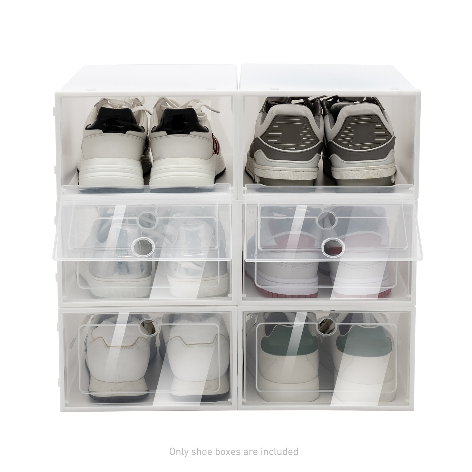 20Pcs Home Stackable Clear Plastic Transparent Shoe Box Storage Organizer