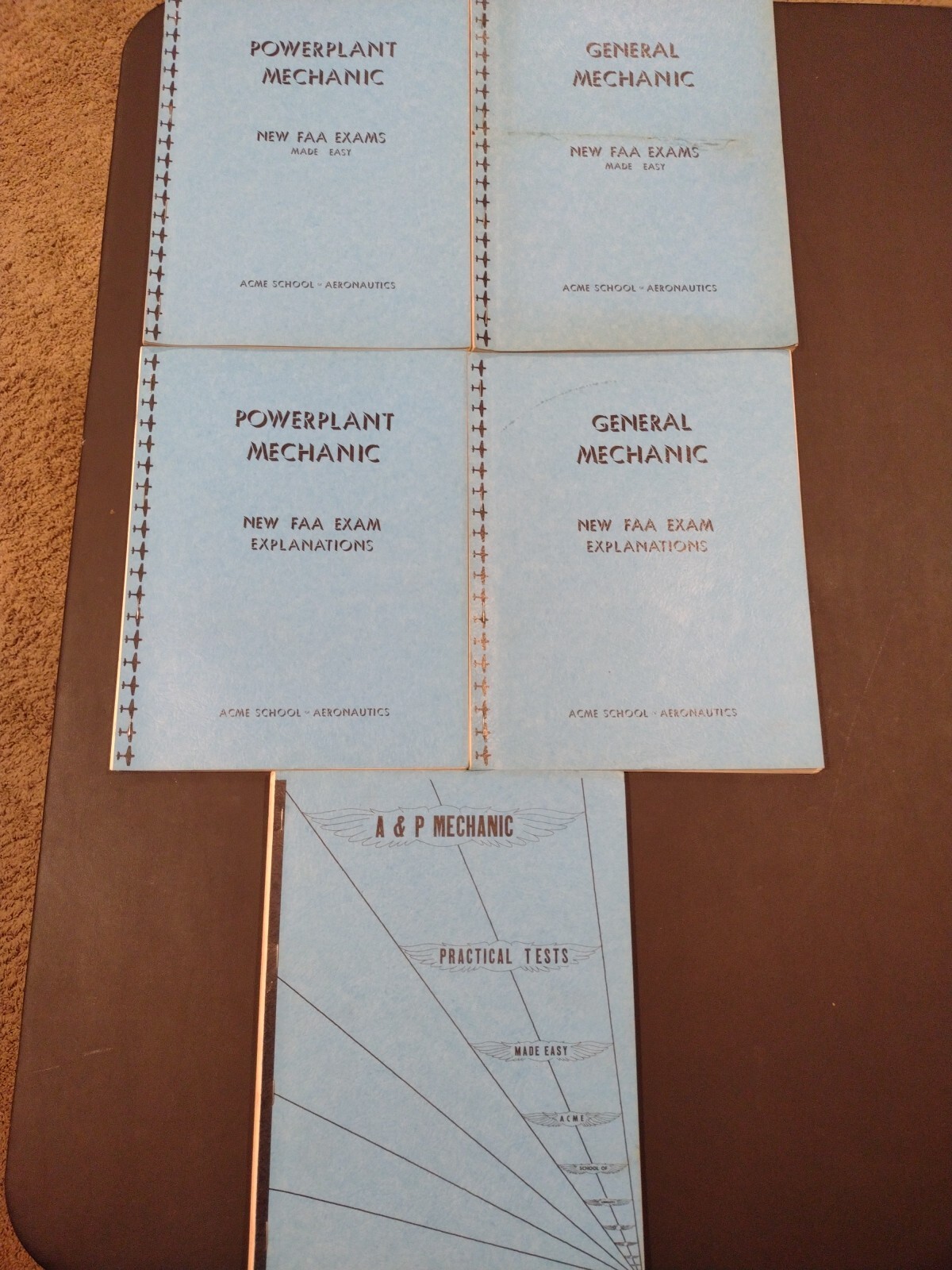 Lot of Vintage  Aeronautical Aviation Related Manuals, FAA EXAMS, MECHANICS ETC.