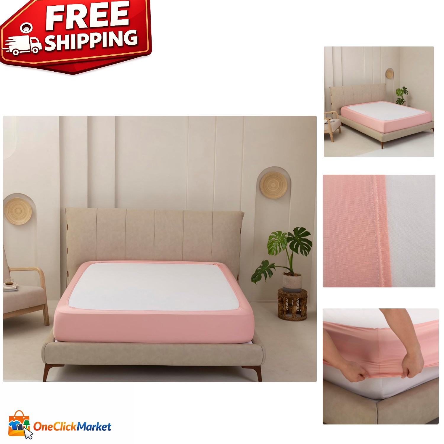 Elegant 4-Side Jersey Knit Box Spring Cover for King Beds - Wrinkle Resistant
